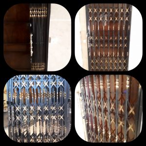 قیمت حفاظ درب آکاردئونی پیچی شکلاتی تسمه نقشدار