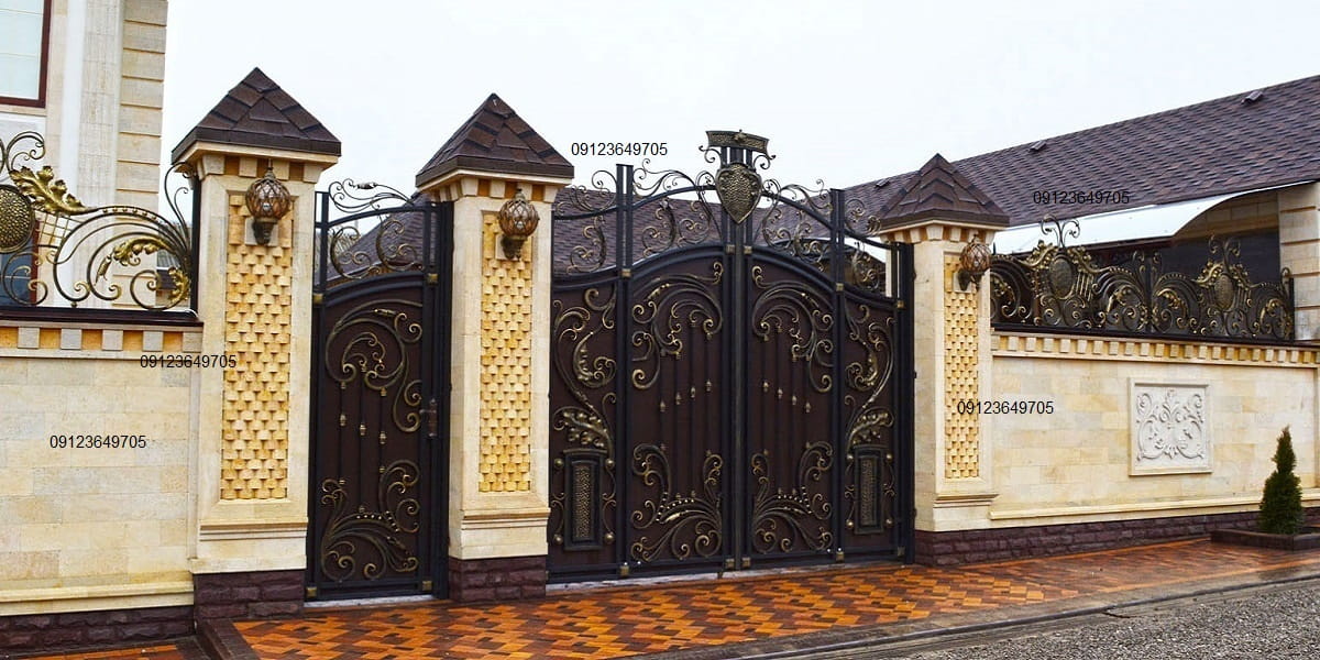 لیست قیمت درب ویلایی حیاط فرفورژه و باغ و پارکینگ | درب آهنی ماشین رو